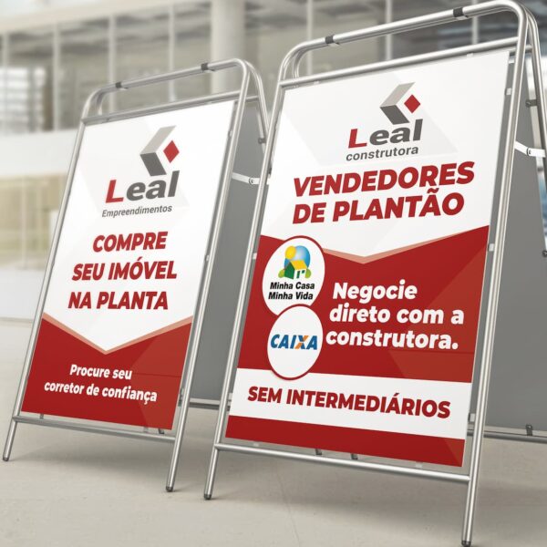 Banners Cavaletes Construtora Leal